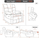 Large Dual Motor Power Lift Recliner With Massage And Heat