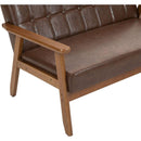 Mid-Century Modern Solid Loveseat Sofa Upholstered Pu Leather Loveseat, 2-Seat Upholstered Loveseat Sofa Modern Couch