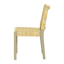 Farmhouse Modern Dining Chairs Set of 2-Solid Wood Rattan Backrest  Champagne Finish Indoor/Outdoor Versatility