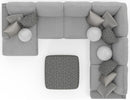 Canyon - 4 Piece Sectional With Cuddler Seat Cushions, Included Accent Pillows And Cocktail Ottoman (Left Side Facing Chaise) - Platinum