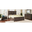 Traditional Town and Country Style Pinewood Vintage King Bed, Rich Brown
