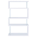 Emelle 63-inch 4-shelf Glass Panel Bookshelf White