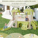 8-1 Toddler Climber and Slide Set,Kids Slide for Toddlers Age 1+, Kids Playground Climber Freestanding Slide Playset with Basketball Hoop, Play Combination for Babies,Indoor& Outdoor