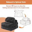 Dark Gray Folding Sofa Bed With Ergonomic Back Support