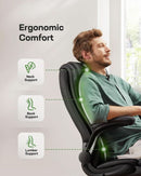 Executive Office Chair With Flip Up Armrests PU Leather Black