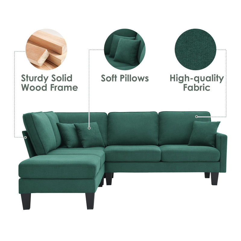 Walker Edison | Terrycloth Modern Sectional Sofa