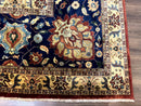 Palace Size Indo Persian Rug 12x15, Sultanabad Mahal Carpet, Red Navy Blue, Fine 210 KPSI