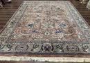 Indo Persian Mahal Rug 8x10, Traditional Wool Oriental Carpet, Pink