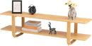 Bamboo TV Stand For 65 Inch TVs With Shelves And Storage