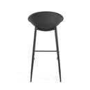 Modern Outdoor Gable Barstool Set of 2 with Weather-Resistant Design in Black Iron and Plastic