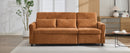 2-in-1 Sofa 82' Three-seater Sofa with Sofa Bed and Reversible Recliner, Orange Chenille