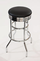 Heavy Duty Backless Swivel Bar Stools with Faux Leather