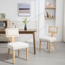 T back dining chair, with rivet decoration adjustment mat, suitable for dining room, kitchen, balcony, bedroom,set of 2