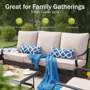 Outdoor Patio Conversation Set Wicker Waterproof Cushions