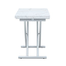 Modern Minimalist Multifunctional Lift Table with 0.8 Inch MDF Desktop and Silver Metal Legs