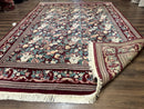 Pakistani Rug 9x12 William Morris Maroon Vintage Floral Wool