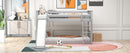 Twin over Twin Bunk Bed with Convertible Slide and Ladder, Gray(Old SKU: SM000213)