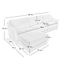 Three-Seater Chenille Sofa with Movable Ottomans in Green, High-Resilience Sponge, Easy Installation, Wood Base