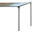 Outdoor Wall-Mounted Gazebo with Sloped Roof Design, UV Protection, and Durable Iron Frame, 14.76x9.22 FT, Gray