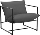 Aidan Sling Chair Dark Grey Metal Frame Shredded Foam