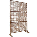 Outdoor & Indoor Privacy Screen Metal Privacy Screen 76' H×48' W, Freestanding Decorative Privacy Screen for Deck Balcony Patio, Privacy Fence Panels for Outside Lawn Garden PS106 BROWN