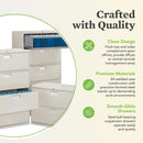 4 Drawer Lateral File Cabinet With Lock Light Gray