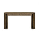 U_Style 59-inch Long Console Table,Oak Veneer Sofa Table,Curved and Straight Line Design,Behind the Couch, Farmhouse Entryway Table for Entrance, Hallway, Living Room (Natural)