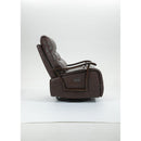 Swivel Rocker Recliner Power Glider Chair with Solid Wood Armrests - Extra Wide Reclining Sofa Chair Upholstered Faux Leather Living Room Single Sofa 350 lbs