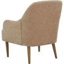 Chenille Armchair, Modern Style Accent Chair with Wood Legs, Comfy Design for Living Room, Bedroom, Office,Beige