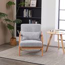 Mid-Century Modern Accent Chair, Arm Chair Living Room Chairs with Pillow Upholstered Reading Chair with Solid Wood Frame &  Living Room Bedroom Balcony (Antique Dark Grey)