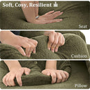 68.5"Modern Lamb Wool Sofa With Decorative Throw Pillows for Small Spaces