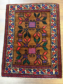Small Persian Baluchi Rug, Tribal Rug, Brown, Multicolor