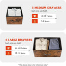 Dark Grey Chest Of Drawers With Wood Top For Bedroom Storage