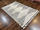 Shag Rug 5x8, Off White and Black Modern Contemporary Shag Area Rug, Moroccan Style Rug 5 x 8 ft, Medium Sized Rug, nuLoom Rug