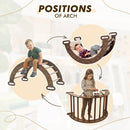 5in1 Montessori Climbing Set: Triangle Ladder, Climbing Arch, Slide, Net & Cushion – Chocolate