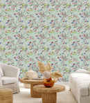 Modish Light Green Floral Wallpaper