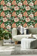 Voguish Large Beige Flowers Wallpaper Fashionable