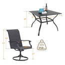 Alora 5-Piece Outdoor Patio Rattan Dining Furniture Set With Swivel Armchairs (91823705)