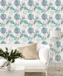 Protea and Geometrical Pattern Wallpaper