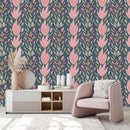 Pink Large Leaves Wallpaper