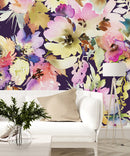 Contemporary Multicolored Flowers Wallpaper