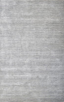 Modern Solid Silver Hand Loom Wool 5x8 Area Rug