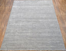 Modern Solid Silver Hand Loom Wool 5x8 Area Rug