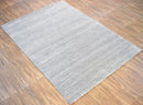 Modern Solid Silver Hand Loom Wool 5x8 Area Rug