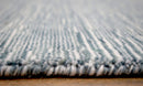 Solid Blue and Silver Wool And Viscose 5x8 Area Rug
