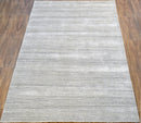 5x8 Solid Beige and Silver Area Rug | Handmade with Wool & Viscose | TRD1007258