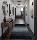 5x7 Black, Charcoal and Gray Striped Wool Hand Woven Southwestern Lori Rug