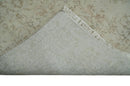 5x7 Fine Hand Knotted Beige and Brown Traditional Style Antique Wool and Silk Rug
