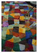 5x7 Multicolor Modern Abstract Wool Hand Woven Southwestern Rug