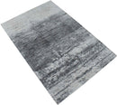 Modern Abstract Silver and Gray Hand Loom Viscose 5x7 Area Rug